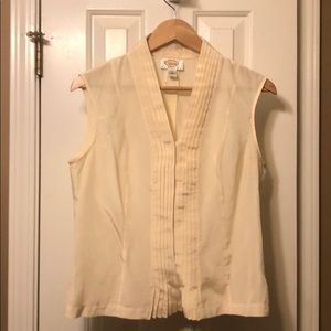 Talbots beige silk sleeveless shell, 12 Petite